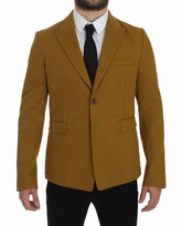 Dolce & Gabbana Yellow Cotton Stretch Blazer -   -  Dolce & Gabbana.